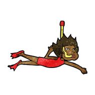 cartoon swimmer with snorkel N7
