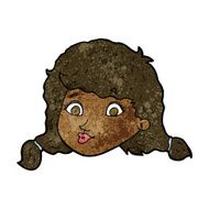 cartoon pretty female face N59