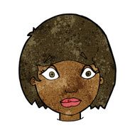 cartoon worried female face N5