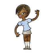 Cartoon Girl Waving N21