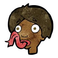 cartoon head sticking out tongue N6