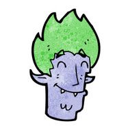 cartoon happy vampire head N6