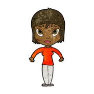 cartoon woman shrugging shoulders N313