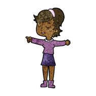 cartoon happy woman pointing N42