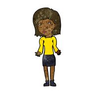 cartoon woman shrugging shoulders N314