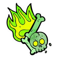 cartoon halloween bone number N68