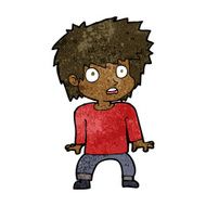 cartoon frightened boy N12
