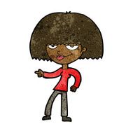 cartoon happy woman pointing N43