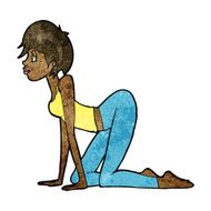 cartoon sexy woman on all fours N6