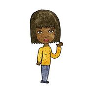 Cartoon Woman Waving N220