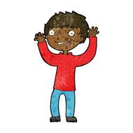 cartoon excited boy N102