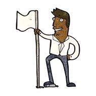 cartoon man planting flag N5
