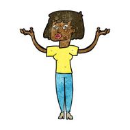 cartoon woman holding up hands N12