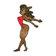 cartoon sexy woman in swimsuit N7
