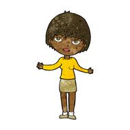 cartoon woman shrugging N40