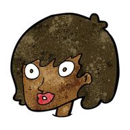 cartoon happy female face N120