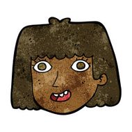 cartoon happy female face N121