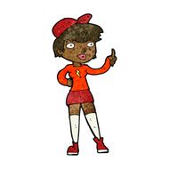cartoon skater girl giving thumbs up symbol N6