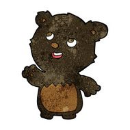 cartoon happy little teddy black bear N3