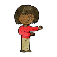 cartoon woman gestureing welcome N5