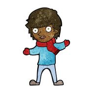 cartoon boy in winter clothes N7