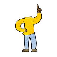 cartoon headless body with raised hand N5