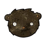 cartoon black bear head N5