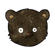 cartoon black bear head N6
