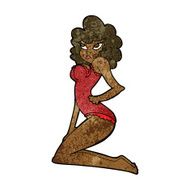 cartoon pin-up woman N7