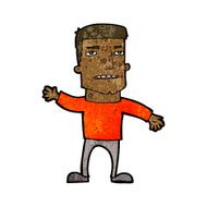 cartoon waving stressed man N6
