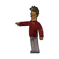 cartoon happy pointing man N12