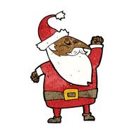 cartoon santa claus punching air N12