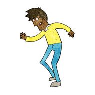 cartoon happy man dancing N25