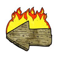 cartoon burning direction arrow N6