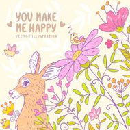 Deer and flowers
