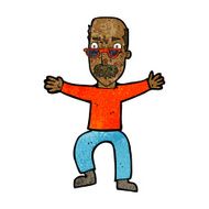 cartoon old man waving arms N6