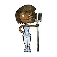 cartoon happy farmer girl N3