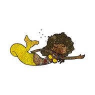 cartoon mermaid covered in tattoos N7