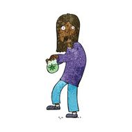 cartoon hippie man with bag of weed N6