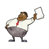 cartoon boss waving papers N7