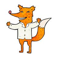 cartoon happy fox wearing shirt N3