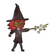 cartoon witch girl casting spell N15
