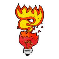 cartoon red light bulb exploding N5