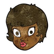 cartoon surprised female face N43