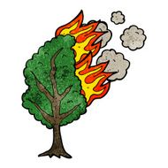 cartoon burning tree N28