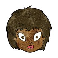 cartoon surprised female face N44