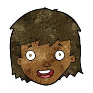 cartoon happy female face N122