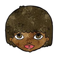 cartoon female face N99