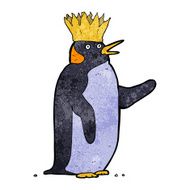 cartoon emperor penguin waving N3