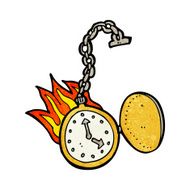 cartoon flaming watch N6